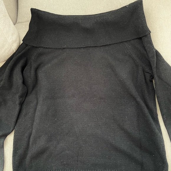 Anthropologie off the shoulder sweater - black.  Size medium. - Picture 1 of 3
